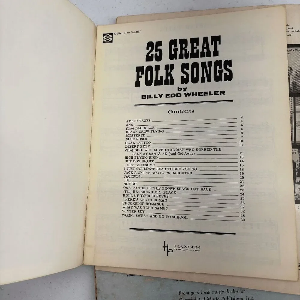 Folk Songs for Young‎ Folk Great Folk Songs Hootenanny Song Book Sheet Music
